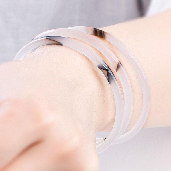 

natural jingdang sea chalcedony fine girl bracelet delicate extra fine small agate bracelet thin seed1, Golden;silver