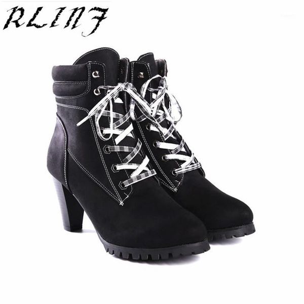 

boots rlinf autumn winter women solid lace-up european boots1, Black