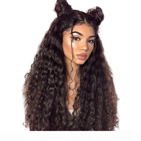 

whloesale virgin hair water wave lace front wigs with baby hair brazilian glueless lace front human hair lace wigs for black women, Black;brown