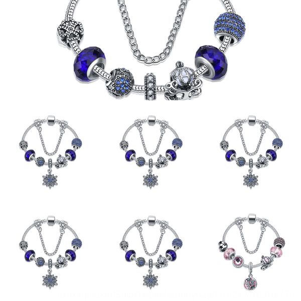 

street p accessories blue crystal jewelry snowflake glass beads street p accessories blue crystal bracelet jewelry snowflake bracele, Golden;silver