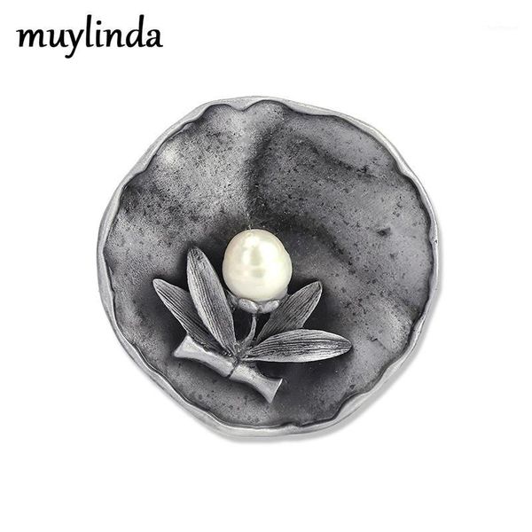 

muylinda big metal flower brooches vintage freshwater brooch pin for women banquet party pins and brooches jewelry1, Gray