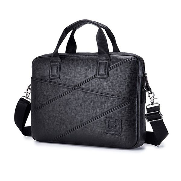 

new genuine briefcase male 14inch lapbag natural leather for men messenger bags men's briefcases handbag