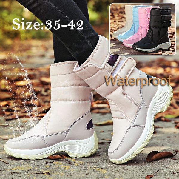 

vanmie winter boots women 2020 waterproof snow boots with fur warm winter women shoes ladies booties size 35-42, Black