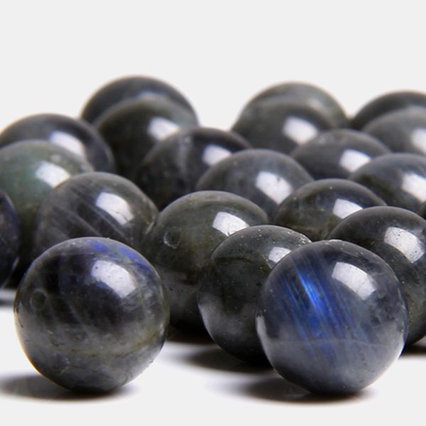

natural spectrolite gem stone beads black round smooth labradorite loose gem beads for jewelry making bracelet gift 200930