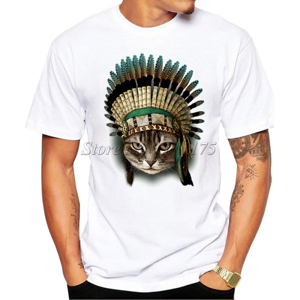 

men's fashion chief cat design t shirt boy cool hipster animal printed summer t-shirt sport hooded sweatshirt hoodie