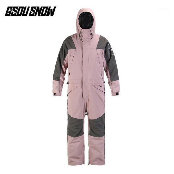 

skiing jackets gsousnow ski suit women's waterproof breathable night show single and double board one-piece snow men1