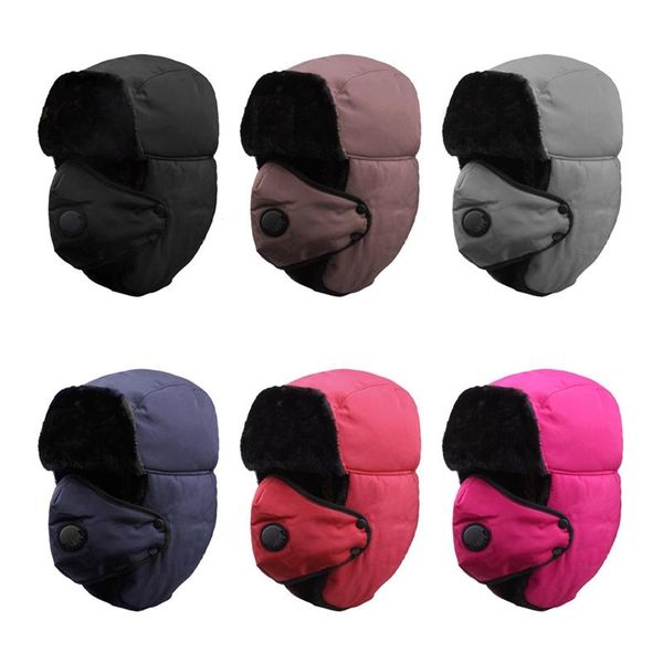 

beanies winter warm trooper hat faux fur bomber ski cap face mask cover