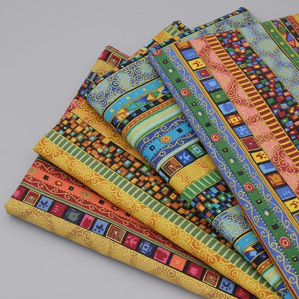 

2020 african cotton linen fabric ethnic pattern printed fabric for clothes diy handmade textile sewing patchwork, Black;white