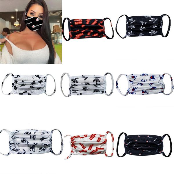 

12color wholesale washable reusable letter print dustproof cotton men women mouth masks outdoor cycling riding protective party face mask, Silver