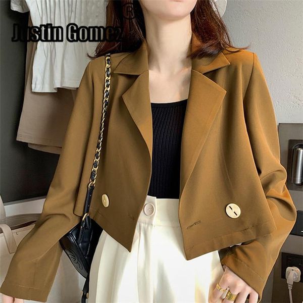

double breasted crop women's blaser feminino new fashion star style designer blazer woman elegant womens and blouses, White;black