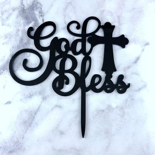 

god bless acrylic cake er, first communion cake er decor, baby girl or boy christening communion religious er