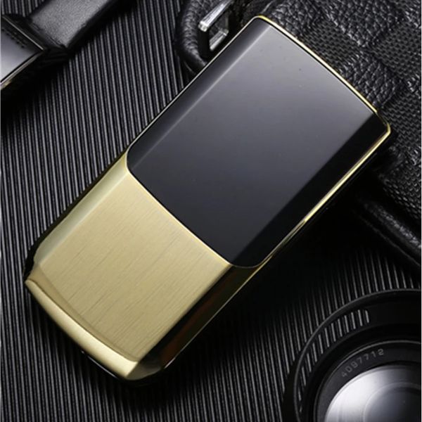 Sbloccato extra sottile originale TKEXUN Old Man Phones Flip cellulare in oro di lusso Dual Sim Card torcia in metallo schermo per scrittura fotocamera MP3 telefono cellulare