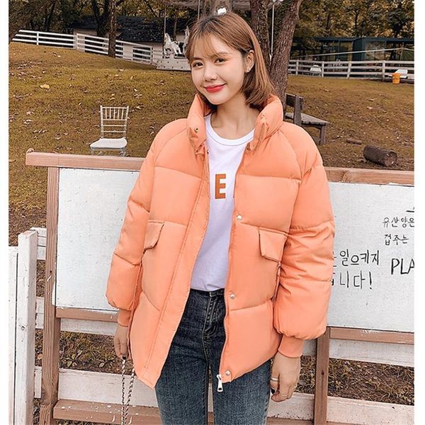 

winter jacket women 2021 plus size loose casual woman winter coats and puffer jackets padded stand collar parka outwear k1011, Black