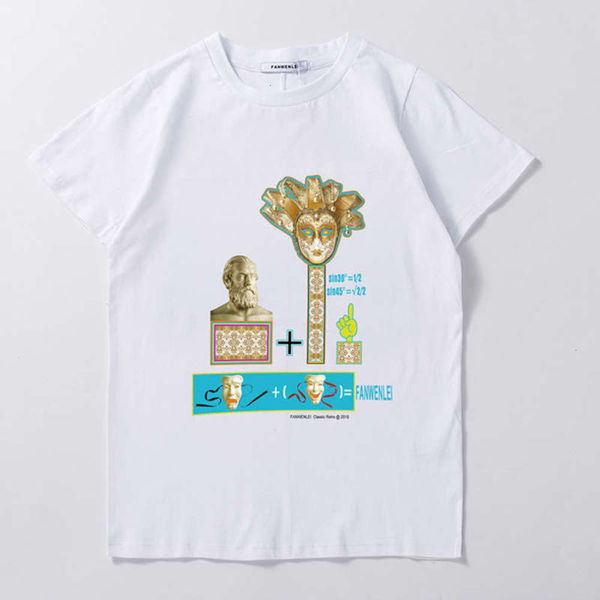 

street fanwanlei brand new women's fashion style sculpture cartoon cotton crew neck printed t-shirt, Black;gray