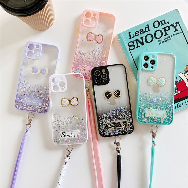 

2022 new trends gradient color epoxy glitter cell phone cases powder shockproof for iphone 13 12 11 pro max 7 8 plus 12mini mi samsung