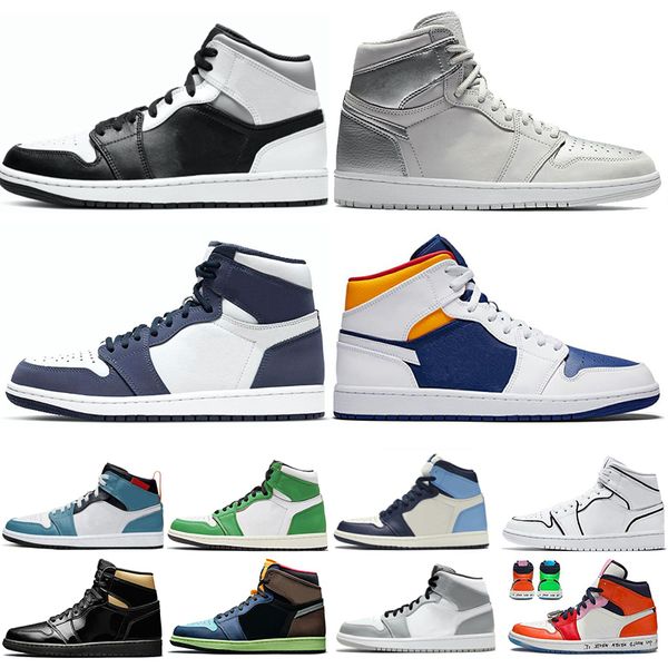 

obsidian smoke grey white shadow 1 1s basketball shoes men womens iridescent reflective midnight navy mens trainers sports sneakers shoes