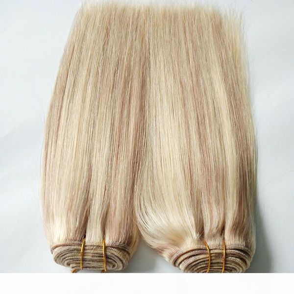 

malaysian virgin hair straight piano color 27 613 blonde virgin hair weave bundles 100g 1pcs human hair extensions double weft, Black