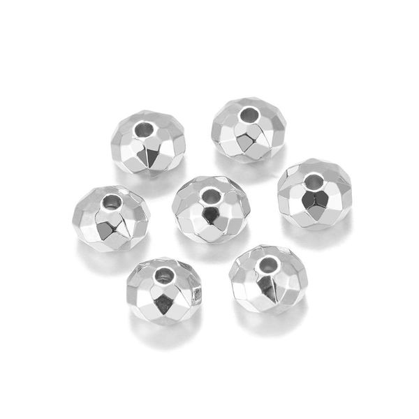 

100pcs lot kc rhodium bulk wheel round ccb plastic beads loose spacer bead for diy jewelry makings bracelet necklace supplies h bbychs