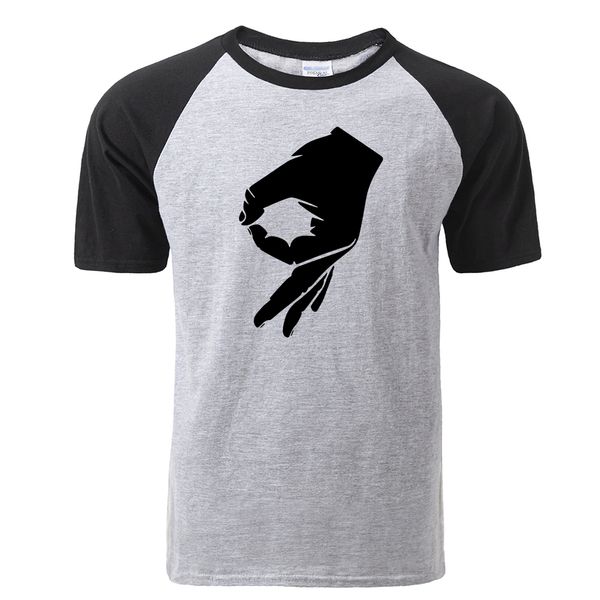 

sport okey gesture print raglan t shirt men funny design tshirts summer cotton short sleeve t-shirt hip hop harajuku streetwear