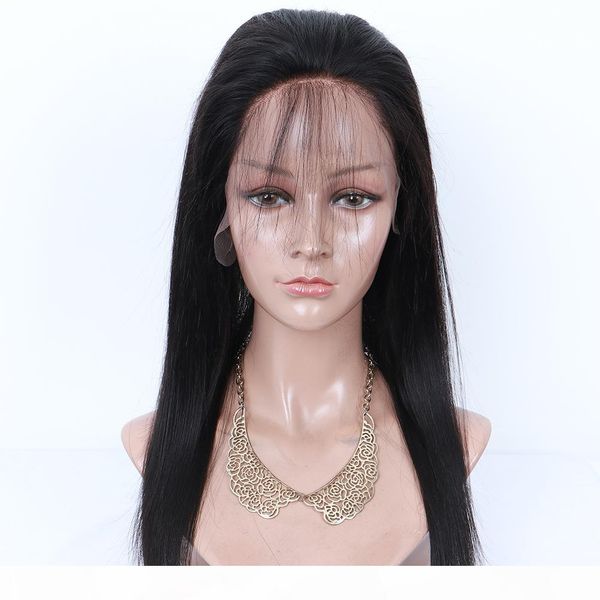 

pre plucked 360 full lace frontal closure peruvian straight 100% human hair with baby hair natural hairline, Black