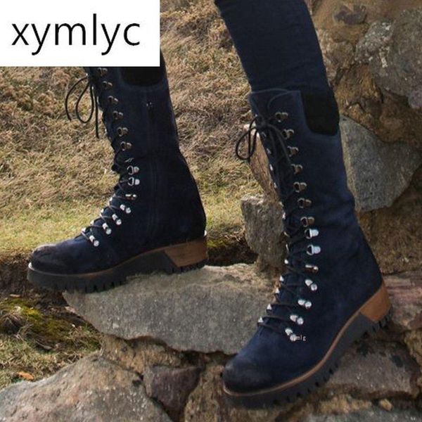 

boots women big size winter snow dark colour warm fur insole non-slip outsole zipper upper lace style woman shoes, Black