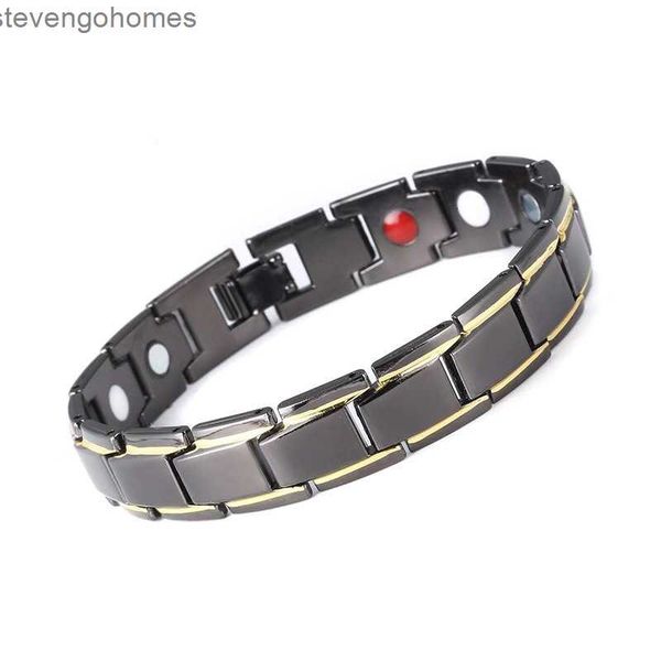 

jewelry men's titanium steel simple fashion magnetic therapy health care bracelet, Silver