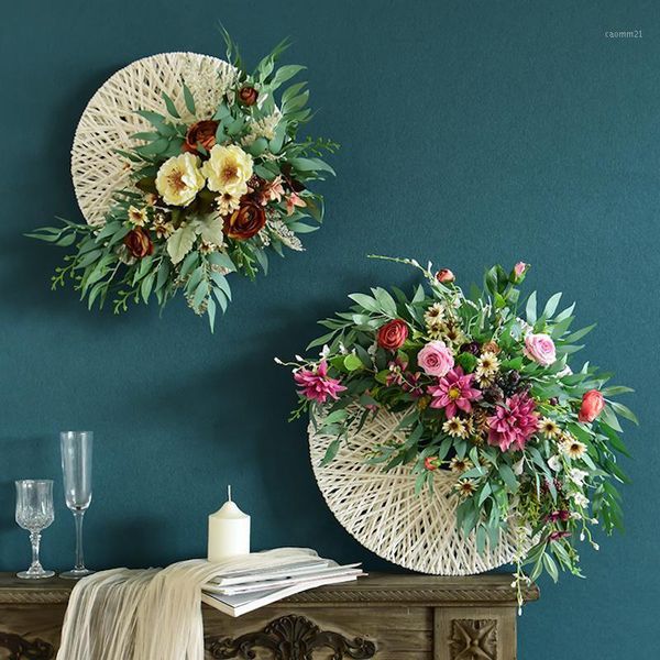 

decorative flowers & wreaths po frame artificial flower wall hanging decor 3d dried home decoration pots decor1