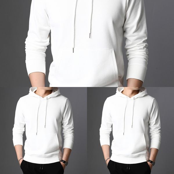 

spring hooded men's trend coat sweater sweater spring and autumn loose ins trend solid color student men's coat autumn wear clothe, Black