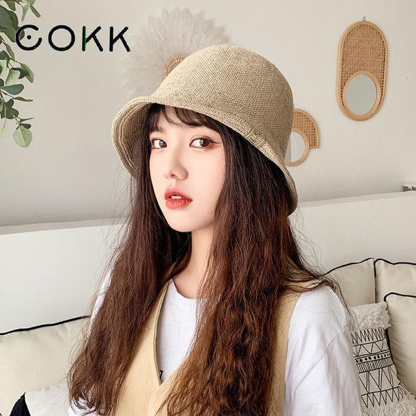 

cokk bucket hat women summer hats for women sun protection knitted fisherman hat ladies hats fashion gorros bucket solid new swy sqcwpj, Blue;gray