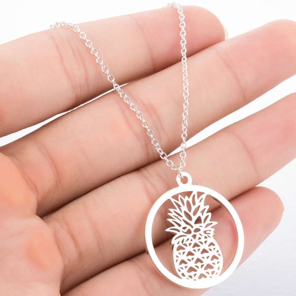 

cut new fruit pendant necklace and out pineapple necklace popular women's necklace, Silver