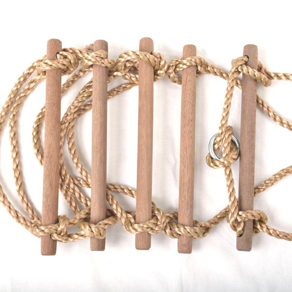 

children's ladder garden wooden rungs 5 rope ladder toy climbing toy kid sport rope swing safety outdoor fitness equipment rungs wmtftg