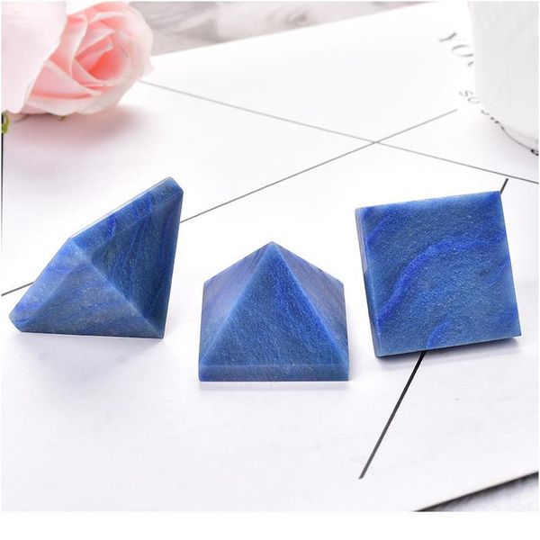 

natural crystal pyramid quartz blue aventurine healing stone chakra reiki meditation crystal point home decor crafts qylimb, Black