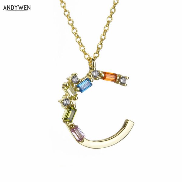 

kikichicc 925 sterling silver gold mini c pendant letter alphabet necklace long chain small women 2020 fashion cz jewelry q0531