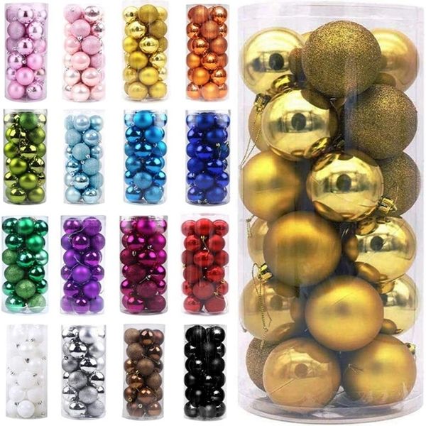 

2021 decorations 24pcs christmas for xmas balls shatterproof ornaments tree large hanging ball holiday wedding party decor new