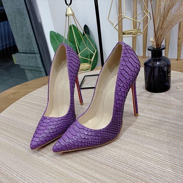 

2021 new female european and american fall serpentine high heels pointed to temperament lady only shoes 4ebp, Black