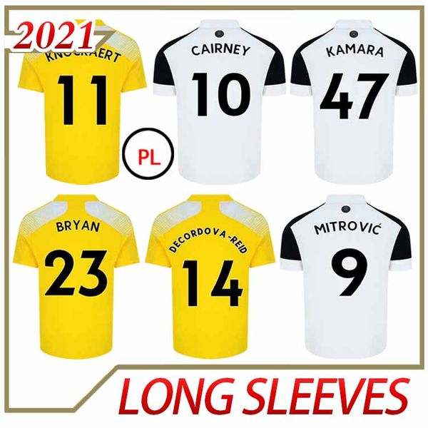 

20 21 mitrovic cairney soccer jerseys league 2020 2021 knockaert seri lemina anguissa home away yellow men+kids football shirts uniforms, Black;yellow
