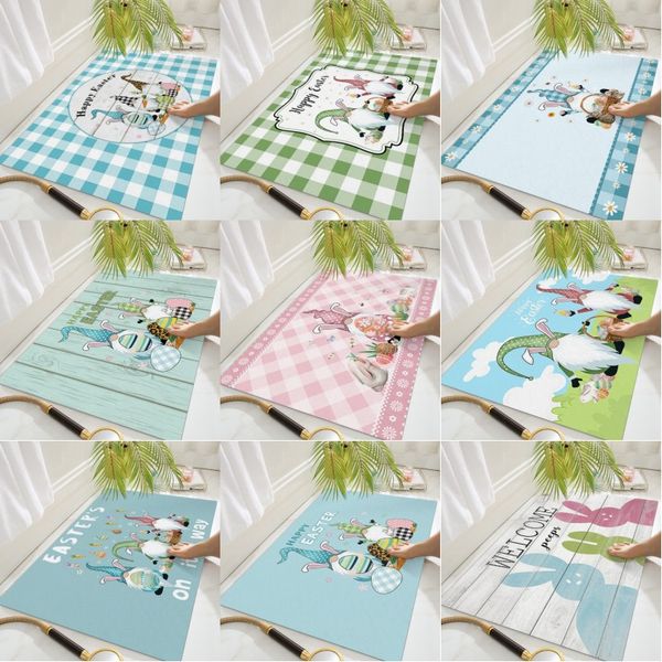 

easter gnomes doormats 16x24in 18x30in gnomes easter eggs entrance rugs dwarf spring non-slip carpet home decoration