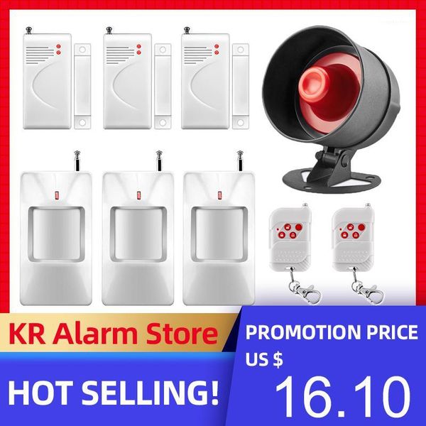 

alarm systems fuers siren home security system wireless loudly sound for house garage 100db volume pir motion detector controller1