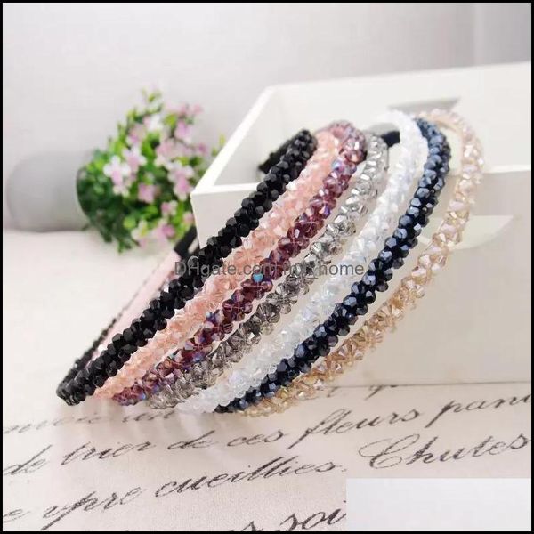 Accessori per capelli Baby, Kids Maternity Fashion Shinny Crystal Hairbands Hailined Hoop Nuovo diamante banda per le donne Strass fasce drop de