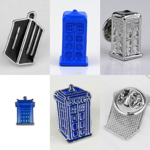 

fashion who brooch pins houses tardis enamel pin alloy metal shield brooches women men badges jewelry chrismas gifts, Gray