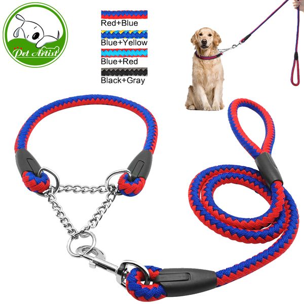 

martingale - braided with belt, big dog traction rope collar kit, flexibility, behavior training