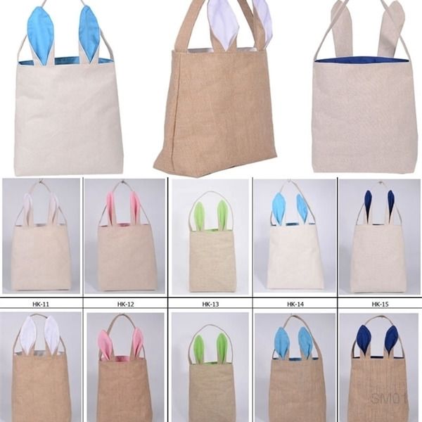 

new 10styles cotton linen bunny ears basket bag packing easter handbag for child fine festival gift 255*305*100mm