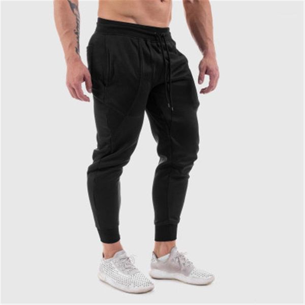 

running fitness sports pencil pants spring male skateboard casual slim trousers mens solid color skinny sweatpants fashion occident trend, Black