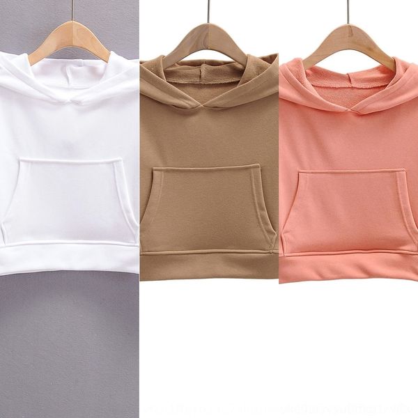 

fcdqd early solid new casual versatile autumn color hooded loose and thin sweater pocket women's hoodie hoodie kangaroo g8isw, Black