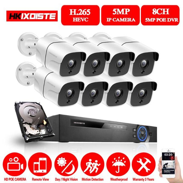 

wireless camera kits hkixdiste hd 8ch 5mp poe security system kit h.265 ip audio outdoor waterproof cctv video surveillance