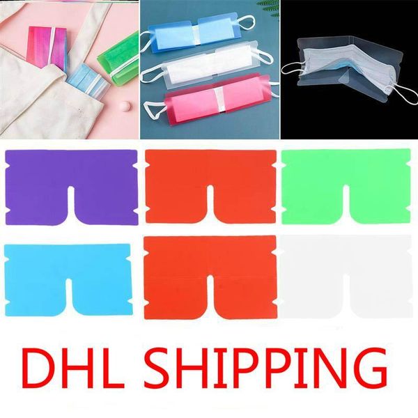 

dhl ship portable face mask storage clip plastic mini foldable holder container candy colorful storage case dustproof fy8020, Black