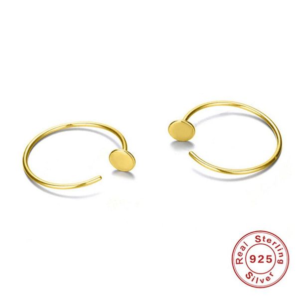 

hoop & huggie boako simple earrings 925 sterling silver circle minimalist big gold color b3, Golden;silver