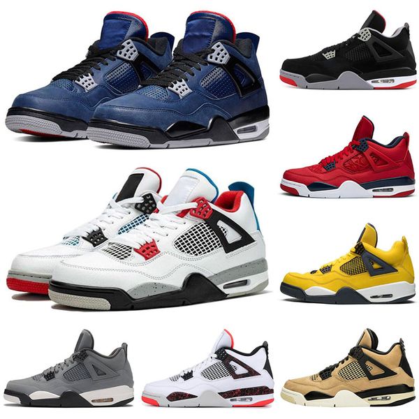 

classic jumpman 4 4s black cat men basketball shoes cactus jack bred loyal blue fire red mens trainers sports sneakers size 7-13