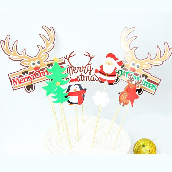 

christmas cake decorations card creative ribbon er decoration baking plugin christmas deer plaque birthday party supplies