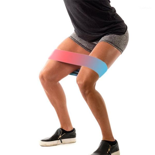 

1pc resistance band ring shape gradient color anti-slip strap yoga belts fitness leg hip stretching training tools1